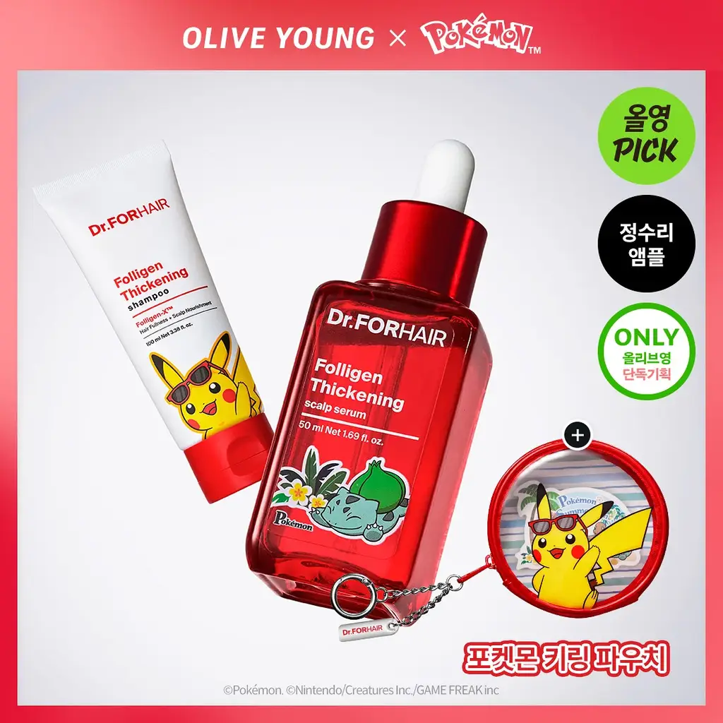 [포켓몬 에디션] 닥터포헤어 탈모완화앰플 50ml+스케일러 60g 기획 탈모케어 두피세럼 두피앰플